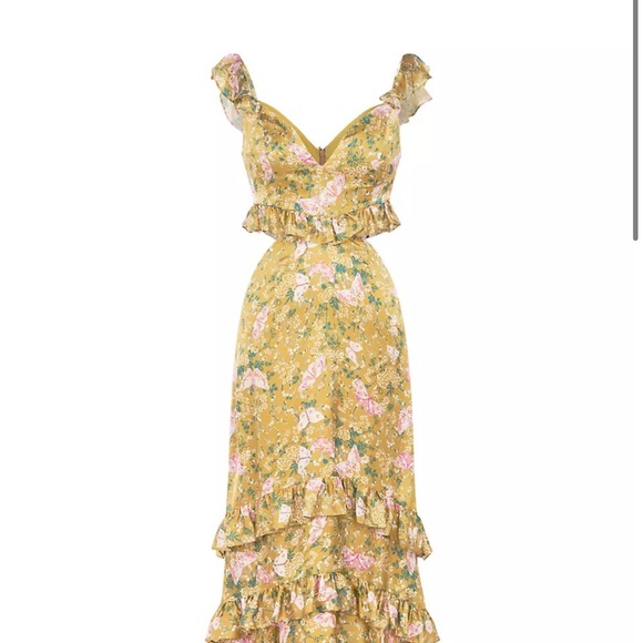 Amur - Magnolia Silk Cut-Out Floral Gown - Picture 4 of 6